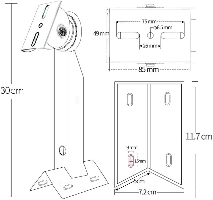 Universal Heavy-Duty Outdoor CCTV Security Camera Pole Mount Bracket Adjustable Universal Security Camera CCTV Security Camera Mount Bracket (1 Pack)(30Mm-200Mm)