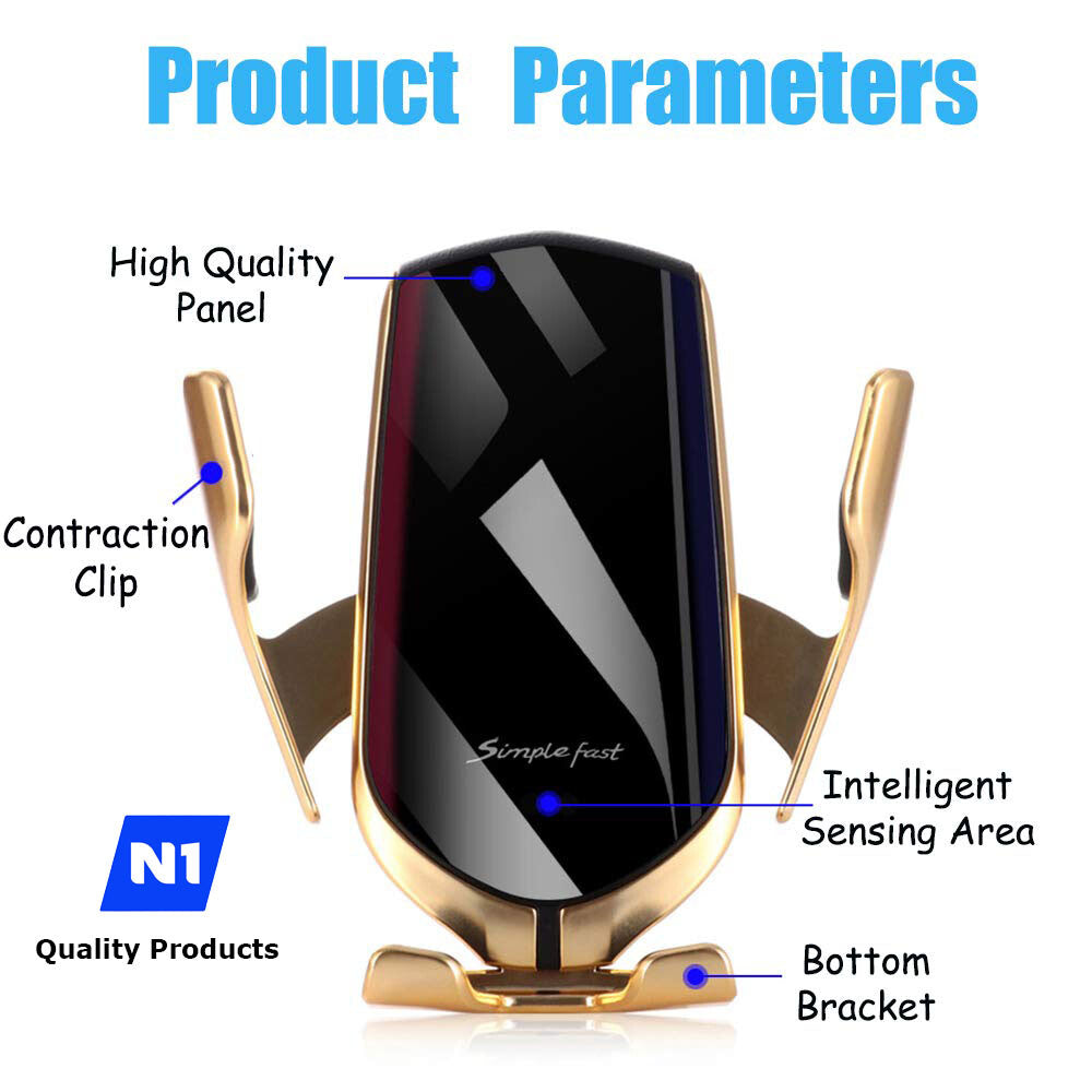 Wireless Automatic Clamping Smart Sensor Car Phone Wireless Charger Holder 10 W