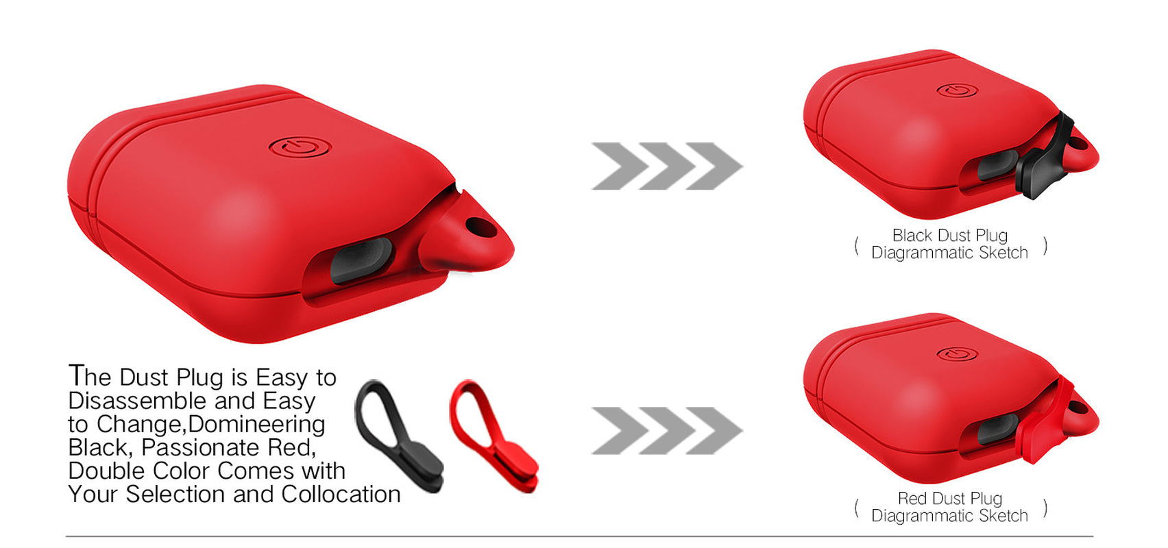 Water Resistant Shockproof Cover Case for Apple Airpods Charging Case