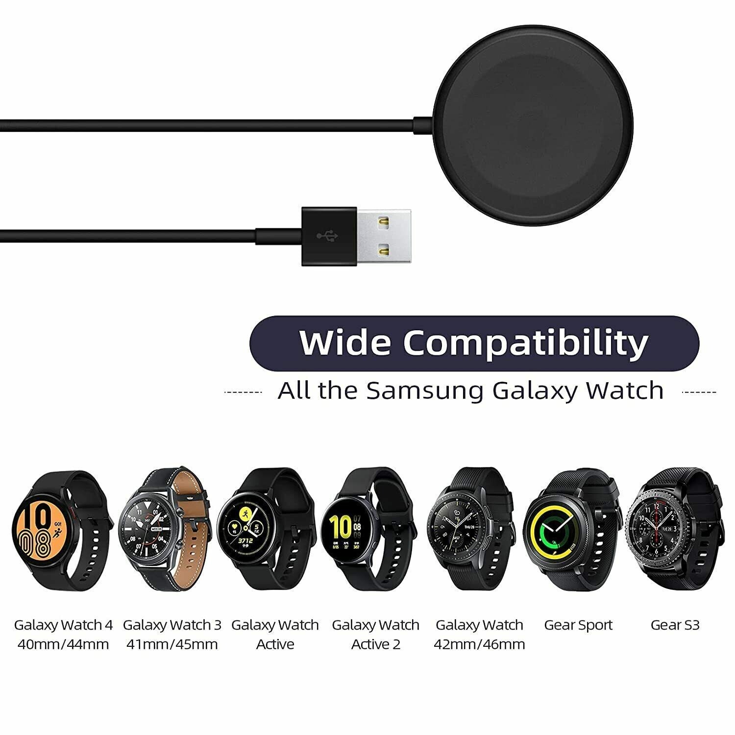 Wireless Magnetic Charger Dock for Samsung Galaxy Watch 4/3/R500/R820/