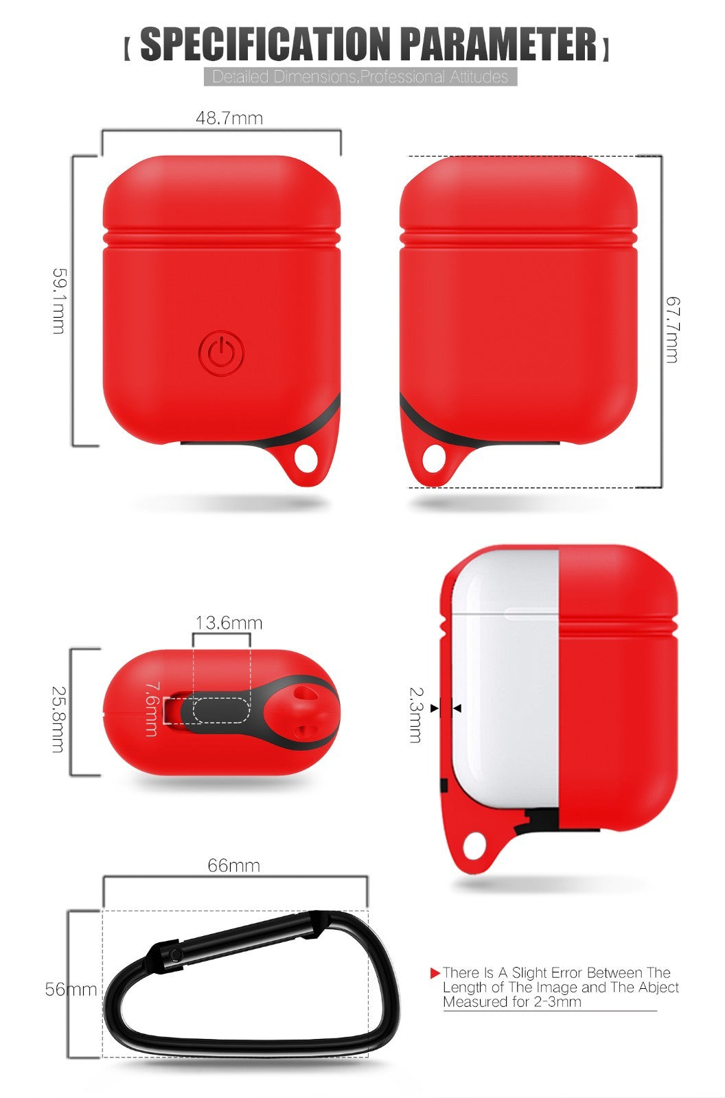Water Resistant Shockproof Cover Case for Apple Airpods Charging Case