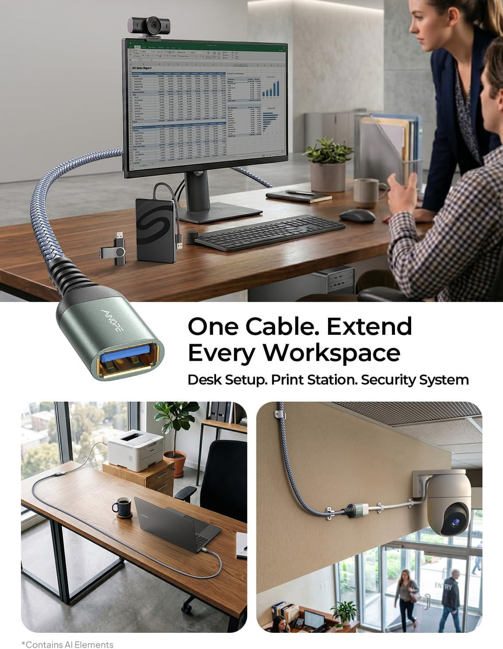 USB Extension Cable 10FT,USB Extender,Usb 3.0 Extension Cable, Male to Female Cord High Data Transfer Compatible with Webcam,Usbkeyboard,Flash Drive,Hard Drive,Printer,Grey
