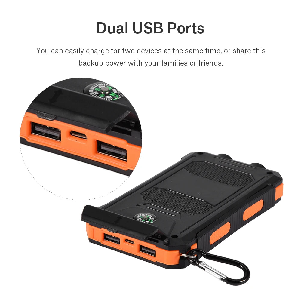 10000Mah Outdoor Fast Solar Mobile Power Bank Case DIY Kit with Power Bank Power Bank Dual USB