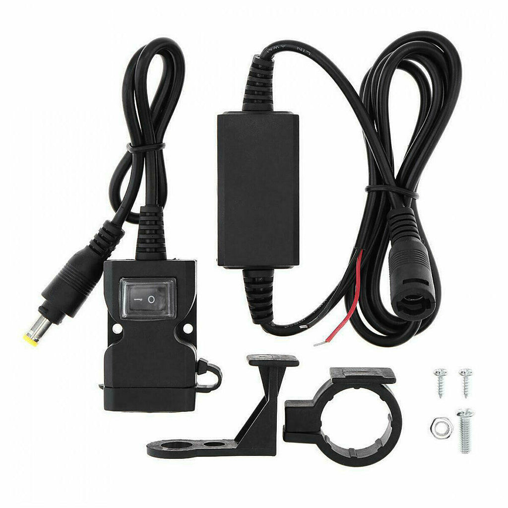 Waterproof Motorcycle Handlebar USB Port Phone Charger Cigarettes Lighter Socket