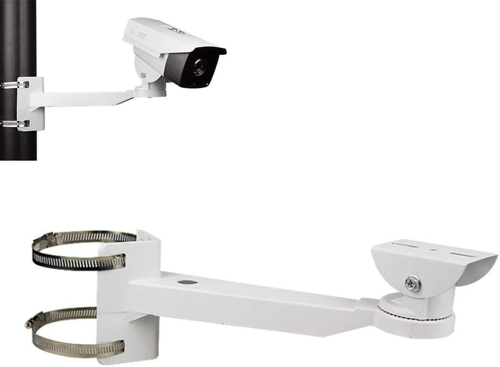 Universal Heavy-Duty Outdoor CCTV Security Camera Pole Mount Bracket Adjustable Universal Security Camera CCTV Security Camera Mount Bracket (1 Pack)(30Mm-200Mm)