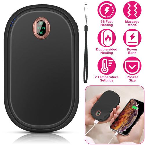 10000Mah Rechargeable Hand Warmer USB Power Bank Electric Heater Pocket Warmers