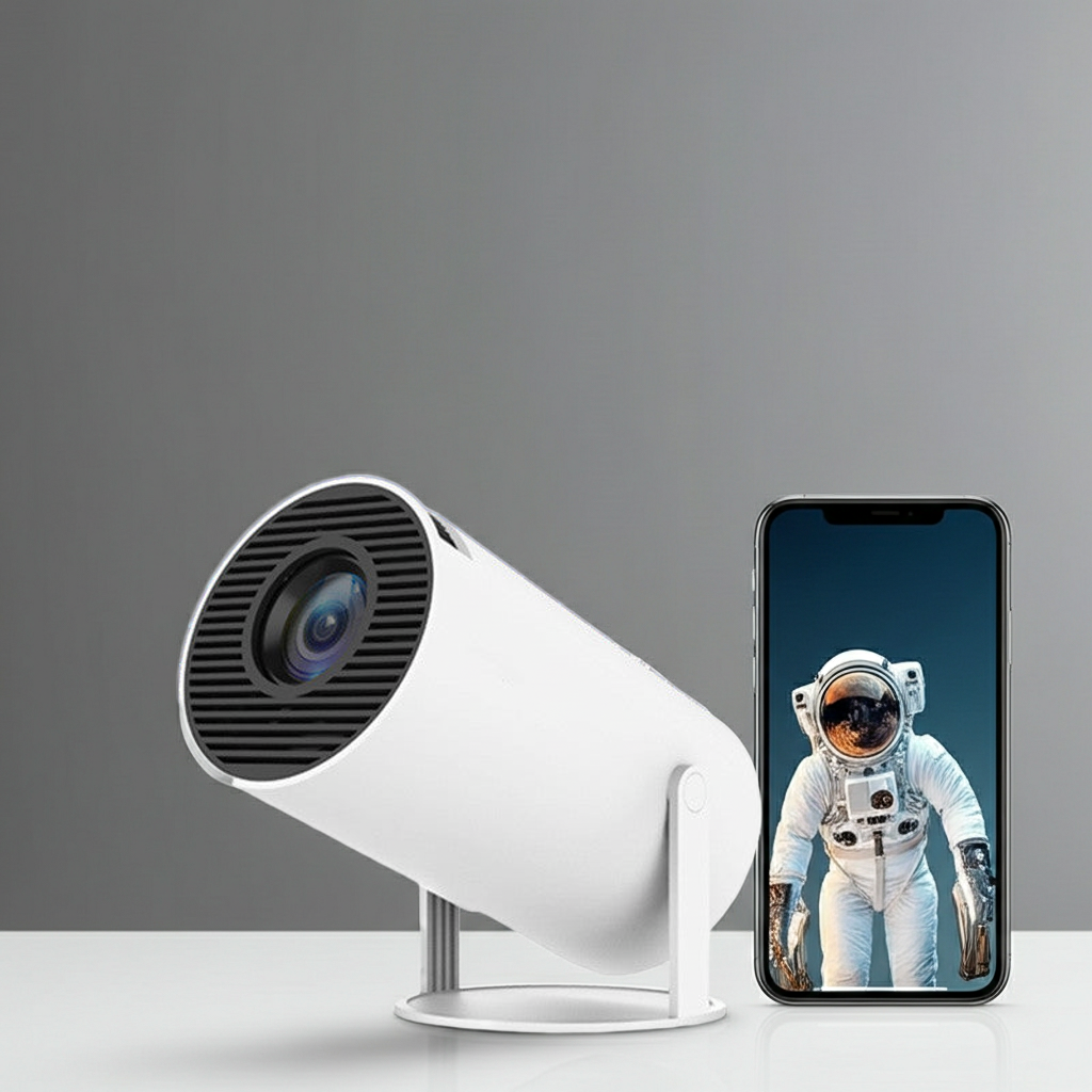 Portable Mini Home Projector – Auto Focus & 180° Projection