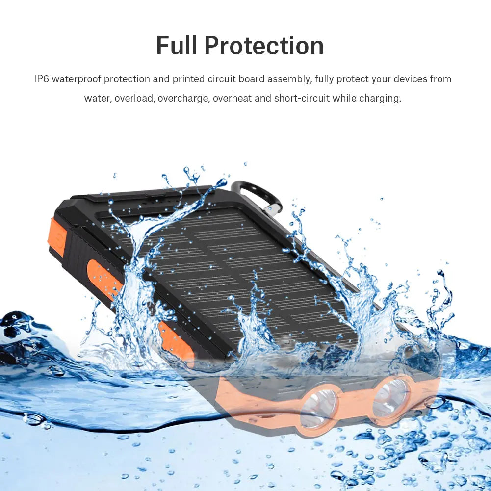 10000Mah Outdoor Fast Solar Mobile Power Bank Case DIY Kit with Power Bank Power Bank Dual USB
