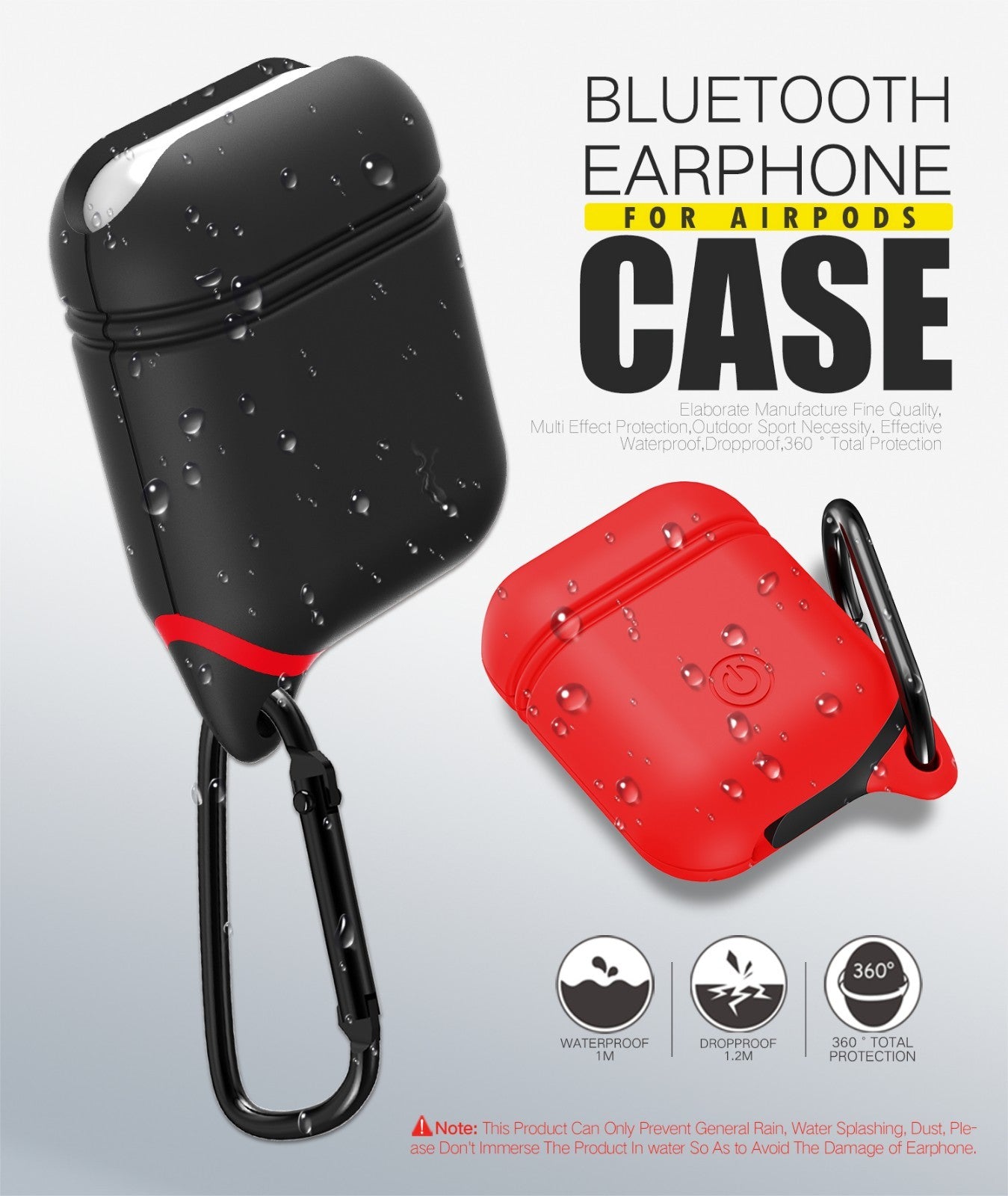 Water Resistant Shockproof Cover Case for Apple Airpods Charging Case