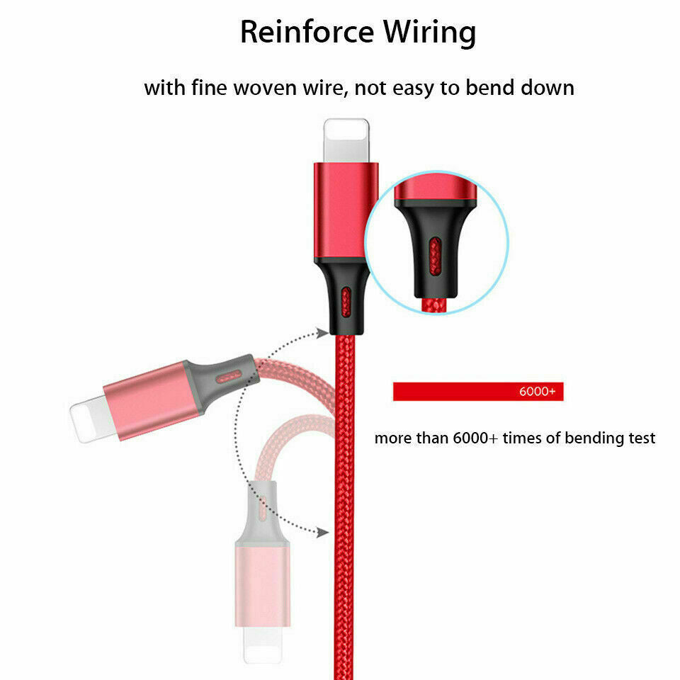 3 in 1 Fast USB Charging Cable Universal Multi Function Cell Phone Charger Cord