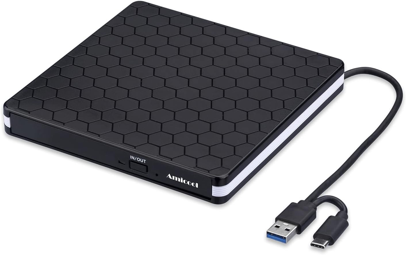 External DVD Drive,Usb 3.0 Type-C CD DVD +/-RW Optical Drive USB C Burner Slim CD/DVD ROM Rewriter Writer Reader Portable for PC Laptop Desktop Macbook Mac Windows 7/8.1/10 Linux OS Apple