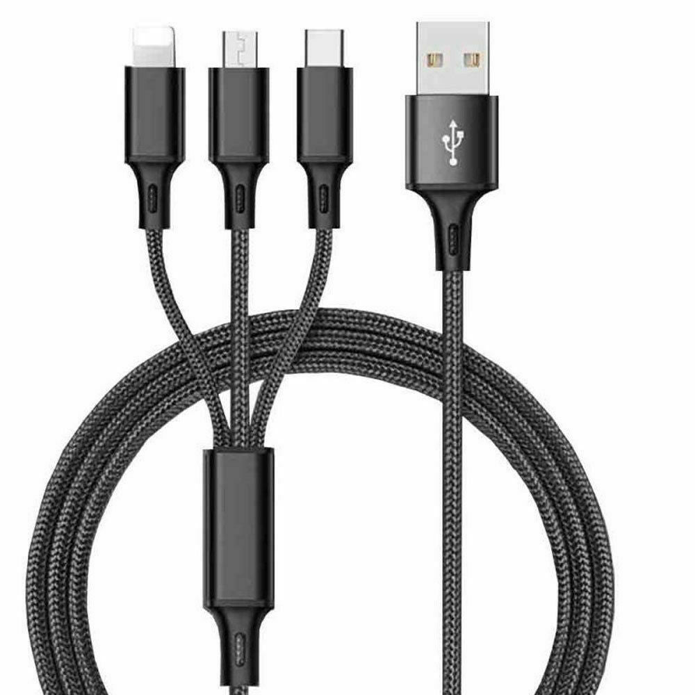 3 in 1 Fast USB Charging Cable Universal Multi Function Cell Phone Charger Cord