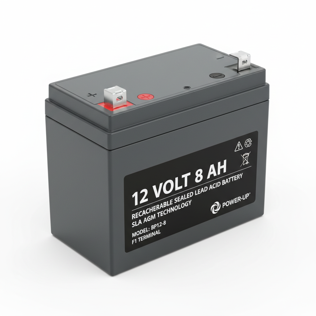 12 Volt 8 AH F1 Terminal Rechargeable SLA AGM Sealed Lead Acid Backup Power Battery